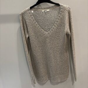 BB Dakota Silver V-Neck Sweater
